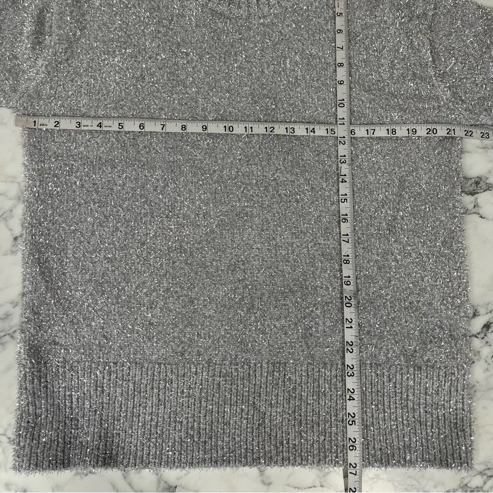 J.Crew Relaxed Crewneck Sweater in Metallic Brushed Yarn Silver New YearvSmall